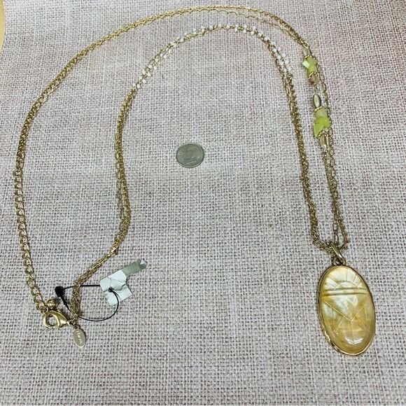 Chicos Double Strand Long MOP Acrylic Necklace NWT - Picture 1 of 4